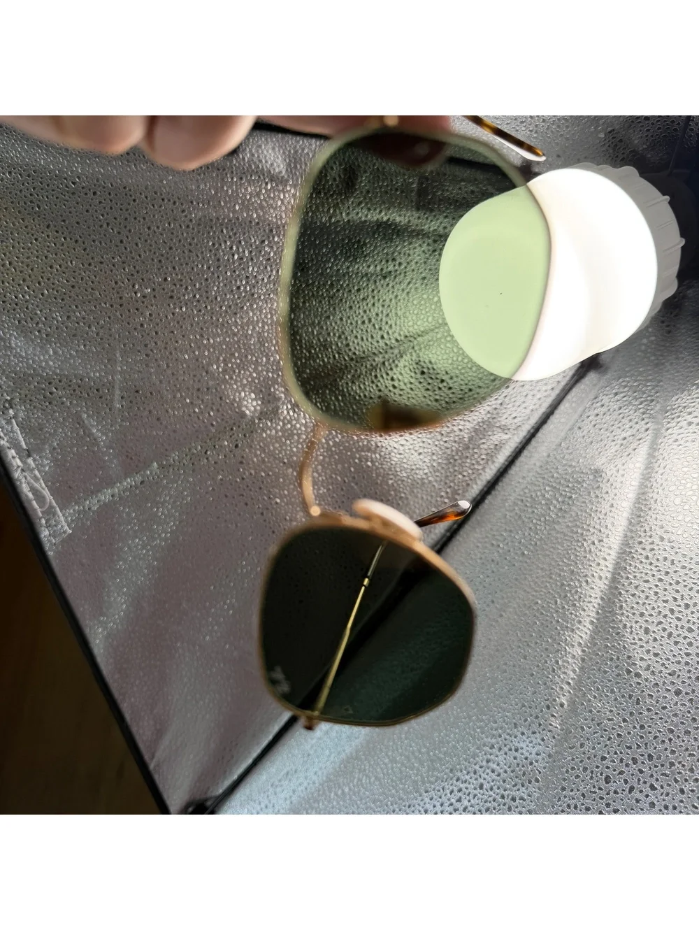 Ray-Ban RB3548N Hexagonal Flat Lens Gold G-15 Green Sunglasses 54-21 Italy